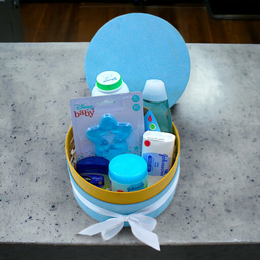 Gentle Baby Care Set, Johnson Baby Products, Teether, Vaseline Gel, Blue Box, Best Gift For Baby Boy